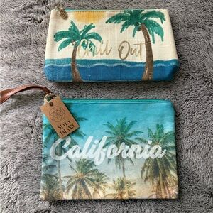 California Wristlet & 'Chill Out' Tropical Pouch